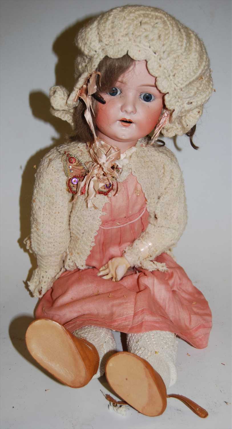 Lot 2137 - A Heubach Köppelsdorf bisque head doll, having...