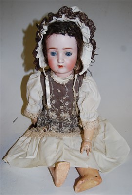 Lot 2140 - An Alt Beck & Gottschalck bisque head doll,...