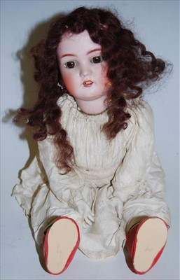 Lot 2142 - A Simon & Halbig bisque head doll, having...