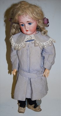 Lot 2148 - A Simon & Halbig bisque head doll, having...