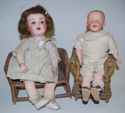 Lot 2149 - An Alt Beck & Gottschalck bisque head doll,...