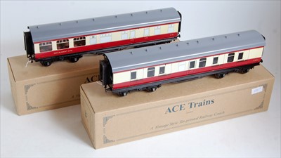 Lot 551 - Two ACE Trains BR/C5 maroon and cream coaches...
