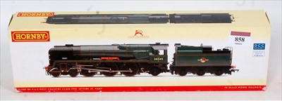 Lot 858 - Hornby R2585 BR lined green rebuilt Bulleid...