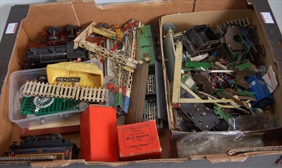 Lot 563 - Two large trays of spare parts, wheels,...