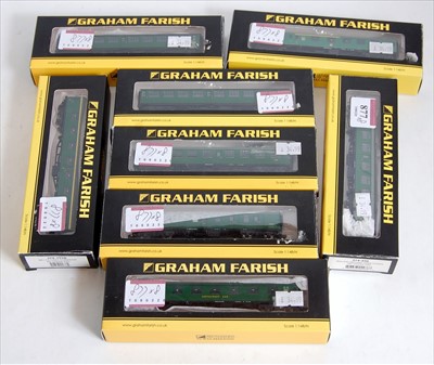 Lot 877 - 8 Graham Farish by Bachmann N gauge SR green...