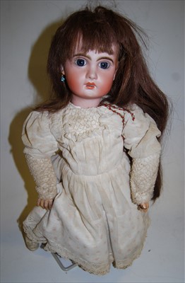 Lot 2157 - A French bisque head doll, unmarked but...