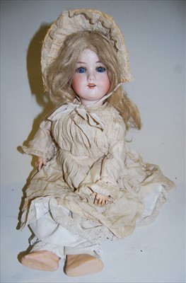 Lot 2163 - An Armand Marseille bisque head doll, having...