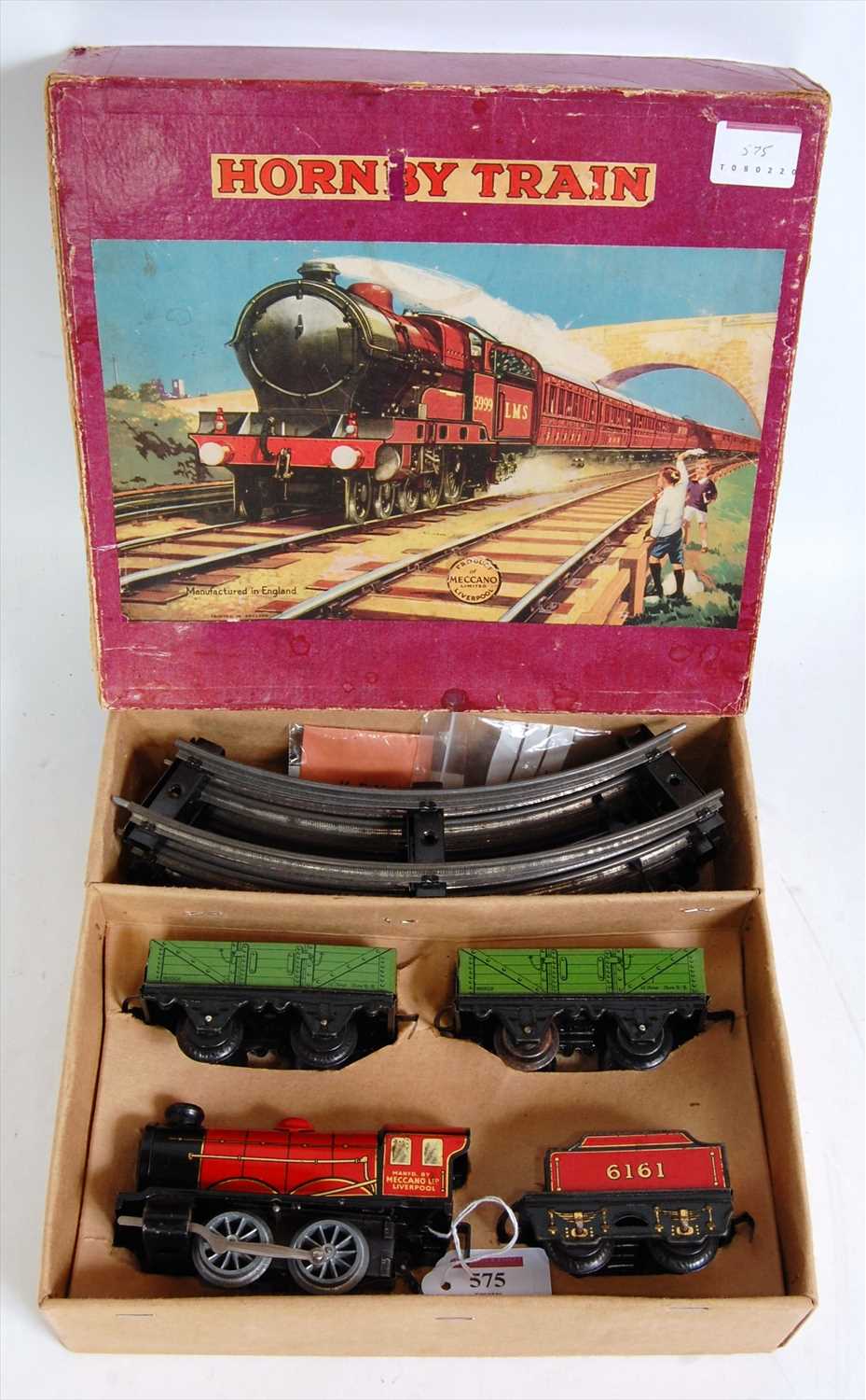 Lot 575 - 1947-54 Hornby MO goods train set, red MO loco...