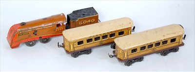 Lot 583 - Brimtoy "A4" 0-4-0 streamlined loco and tender...