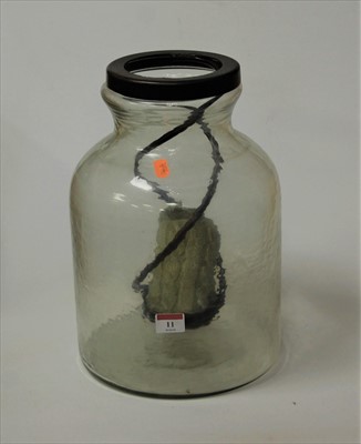 Lot 11 - A contemporary glass vessel/storm-lantern,...