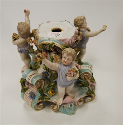 Lot 49 - A continental porcelain basket centrepiece,...