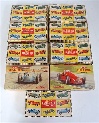 Lot 1489 - Nine various boxed Merit plastic racing car...