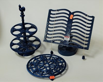 Lot 134 - A Victor cast iron and blue enamelled kitchen...