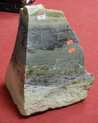 Lot 78 - A part-polished marble fragment, h.43cm