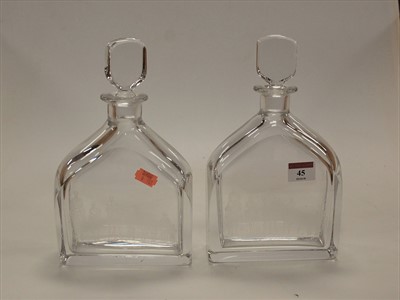 Lot 45 - A pair of Orrefors glass decanters and...