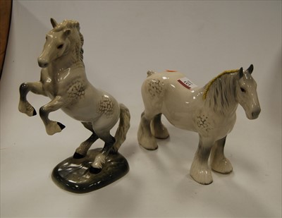 Lot 123 - A Beswick model of a grey shirehorse, gloss...