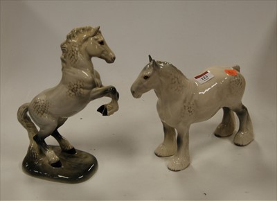 Lot 123 - A Beswick model of a grey shirehorse, gloss...
