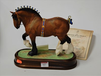 Lot 127 - A Royal Worcester of a Shire stallion,...