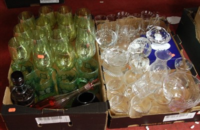 Lot 171 - Two boxes of assorted glassware to include...