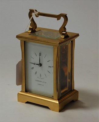 Lot 186 - A contemporary brass carriage clock as...
