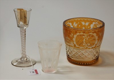 Lot 198 - A George II pedestal cordial glass having...