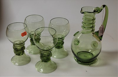 Lot 210 - A reproduction green glass lemonade set (5)