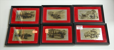 Lot 245 - A set of six silver and engraved plaques, each...