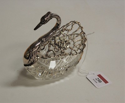 Lot 250 - A contemporary cut glass and silver topped...