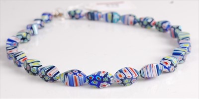 Lot 379 - A beaded Venetian glass necklace, 40cm