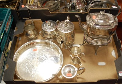 Lot 264 - A box of miscellaneous silver plate, to...