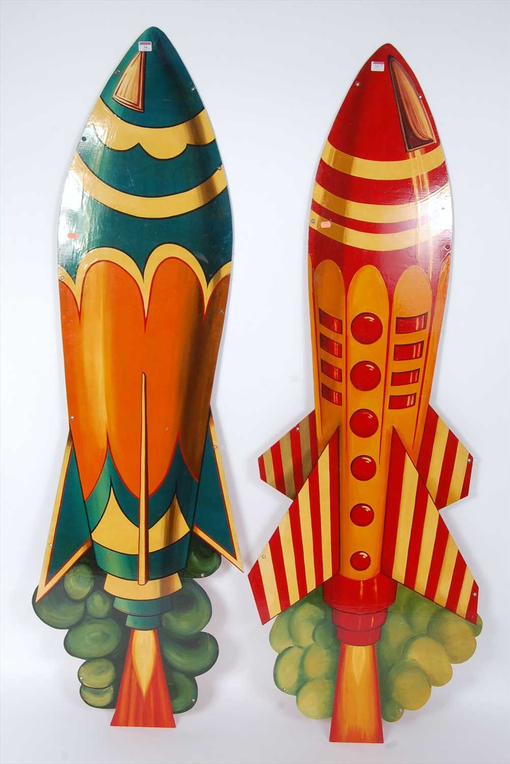 Lot 34 - Two metal and hand painted funfair and...