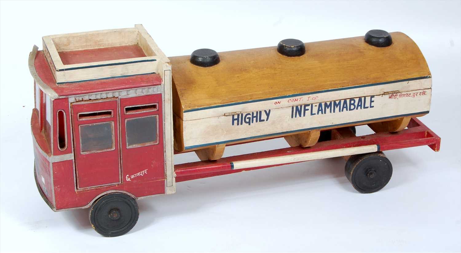 Lot 44 - A wooden home made model of Bharat Transport &...