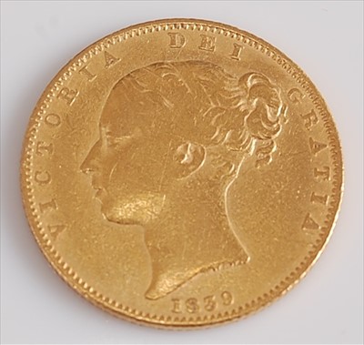 Lot 195 - Great Britain, 1839 gold full sovereign