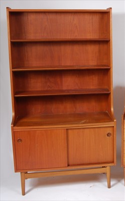 Lot 361 - A 1960s Danish teak bookcase, having three...