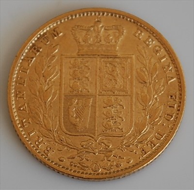 Lot 250 - Great Britain, 1857 gold full sovereign