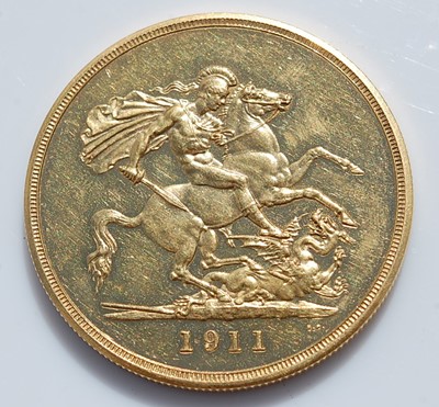 Lot 269 - Great Britain, 1911 gold proof five pound coin