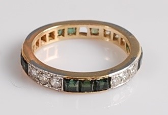 Lot 2142 - A yellow and white metal, tourmaline and...