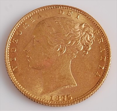 Lot 287 - Great Britain, 1875 gold full sovereign