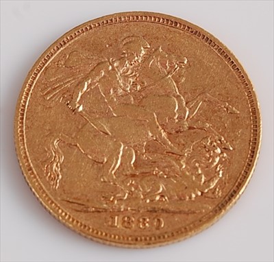 Lot 295 - Great Britain, 1880 gold full sovereign