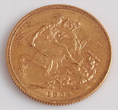 Lot 303 - Great Britain, 1884 gold full sovereign