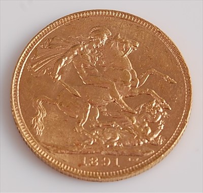 Lot 316 - Great Britain, 1891 gold full sovereign
