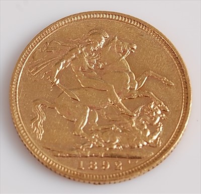 Lot 317 - Great Britain, 1892 gold full sovereign