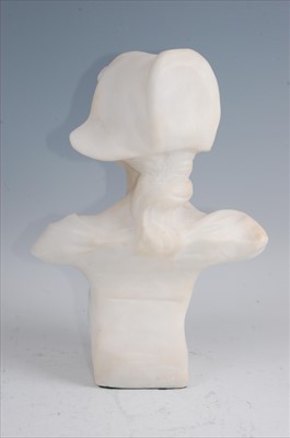 Lot 206 - An Art Nouveau carved alabaster figural bust...