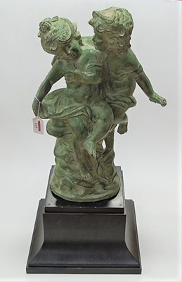 Lot 103 - A large contemporary green patinated bronze...