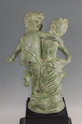 Lot 210 - A large contemporary green patinated bronze...