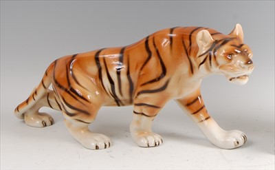 Lot 23 - Royal Dux - a large porcelain model of a Tiger,...