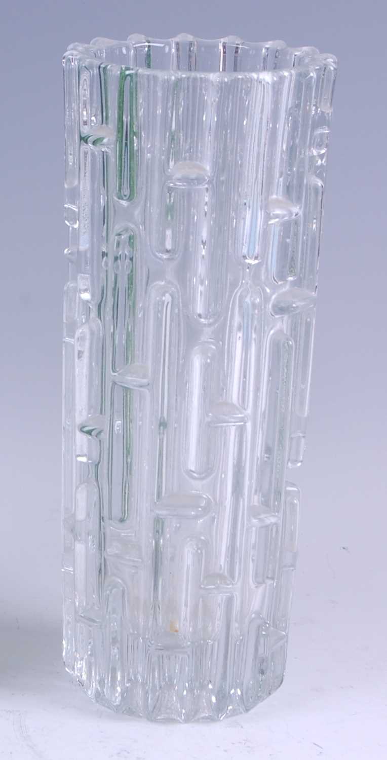 Lot 4 - A 1960s clear moulded art glass vase, of...