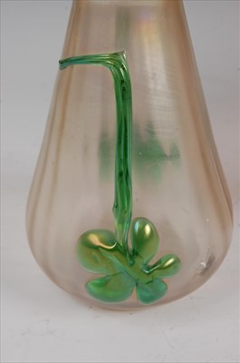 Lot 69 - An Art Nouveau Loetz type vaseline glass vase,...