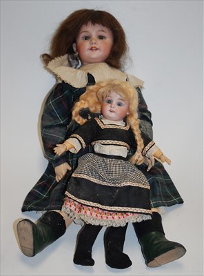 Lot 2165 - A Simon & Halbig bisque head doll, having...