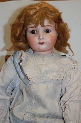 Lot 2181 - A German bisque head doll, possibly Handwerck,...